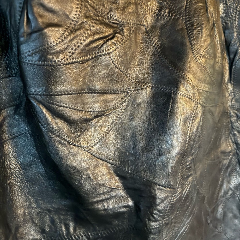 Leather Patchwork Skirt - image 4